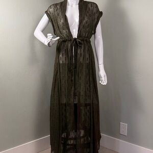 A.L.C. Sheer Dark Green Maxi Dress